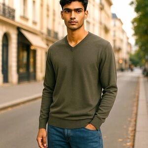 Smartwool Men's Sparwood V-Neck Sweater Olive green Size Small - New with Tags